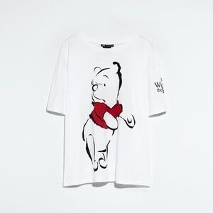 Disney White Tee with Red and Black Winnie the Pooh Graphic